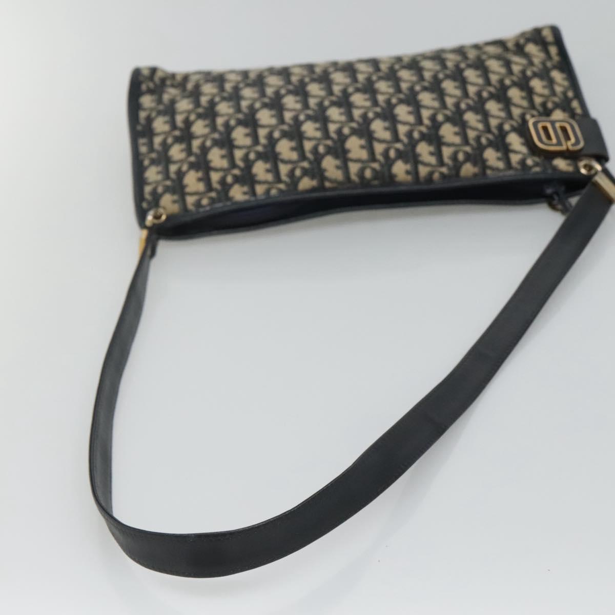 Christian Dior Trotter Canvas Shoulder Bag Navy Auth ep8138