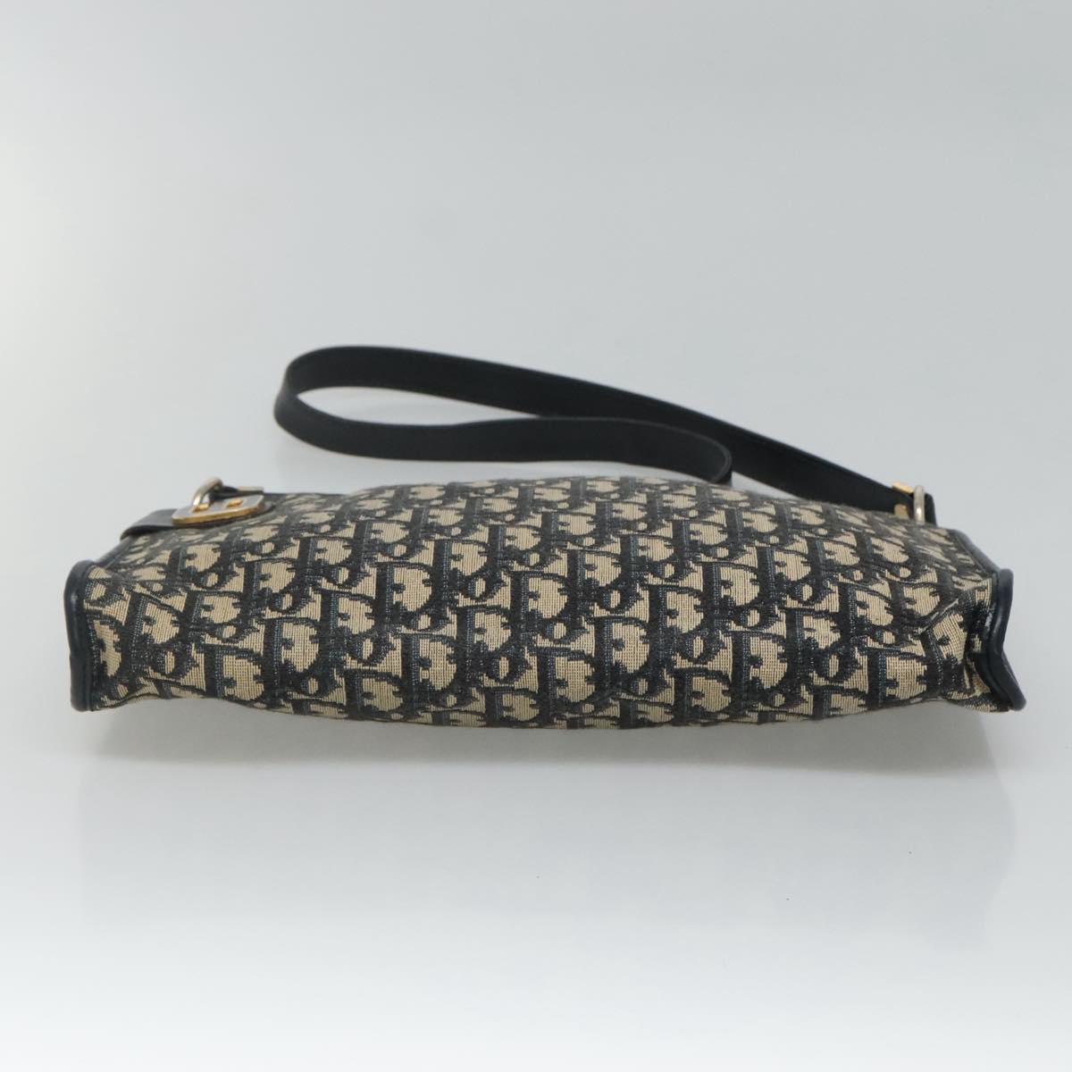 Christian Dior Trotter Canvas Shoulder Bag Navy Auth ep8138