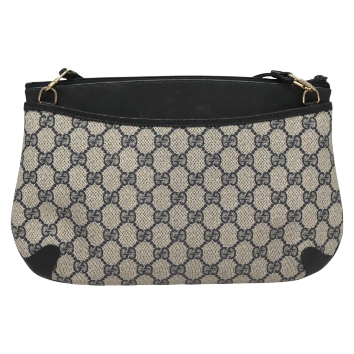 GUCCI GG Supreme Shoulder Bag PVC Navy Gold 39 02 026 Auth ep8170