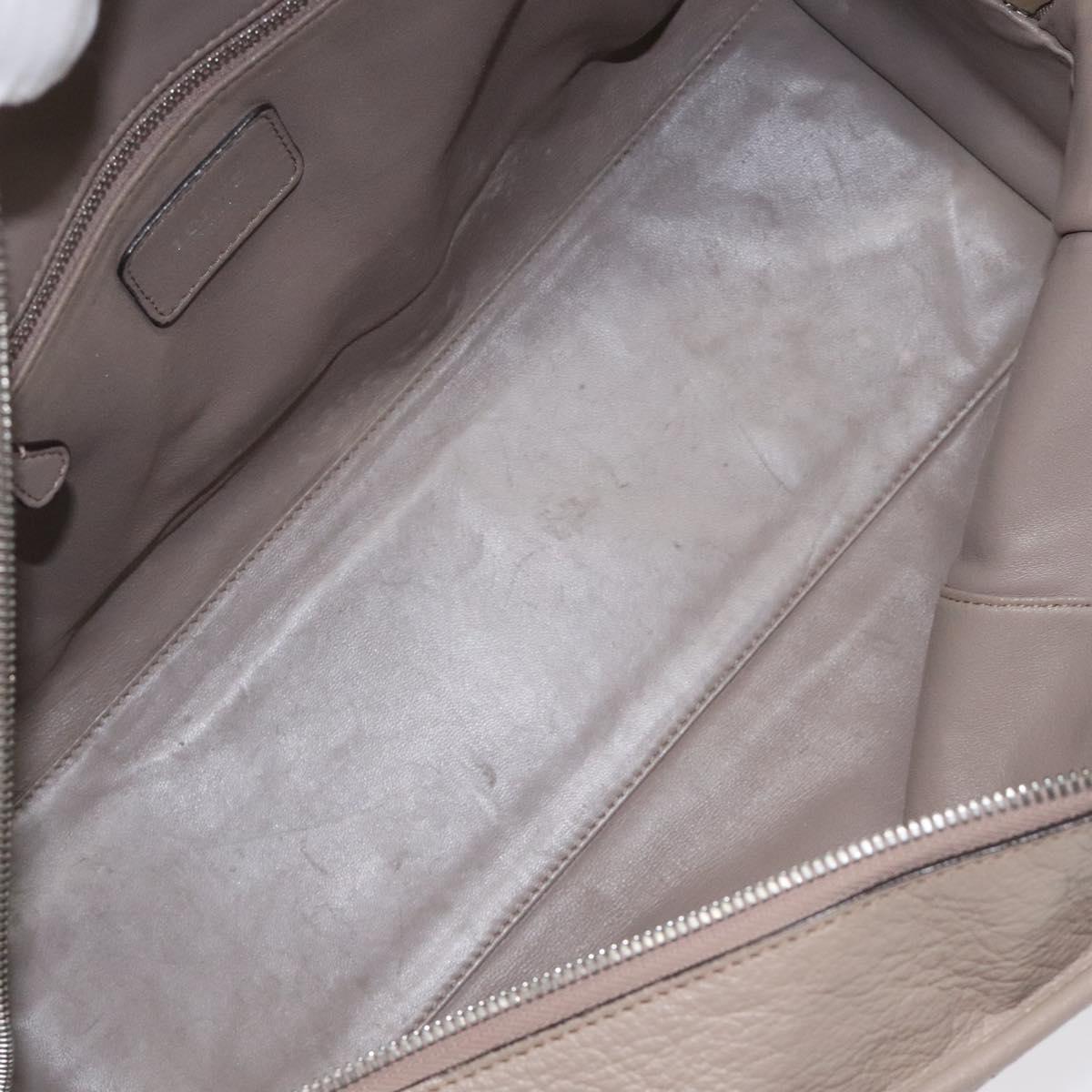 LOEWE Anagram Amazona 36 Hand Bag Leather Beige Silver Auth ep8171