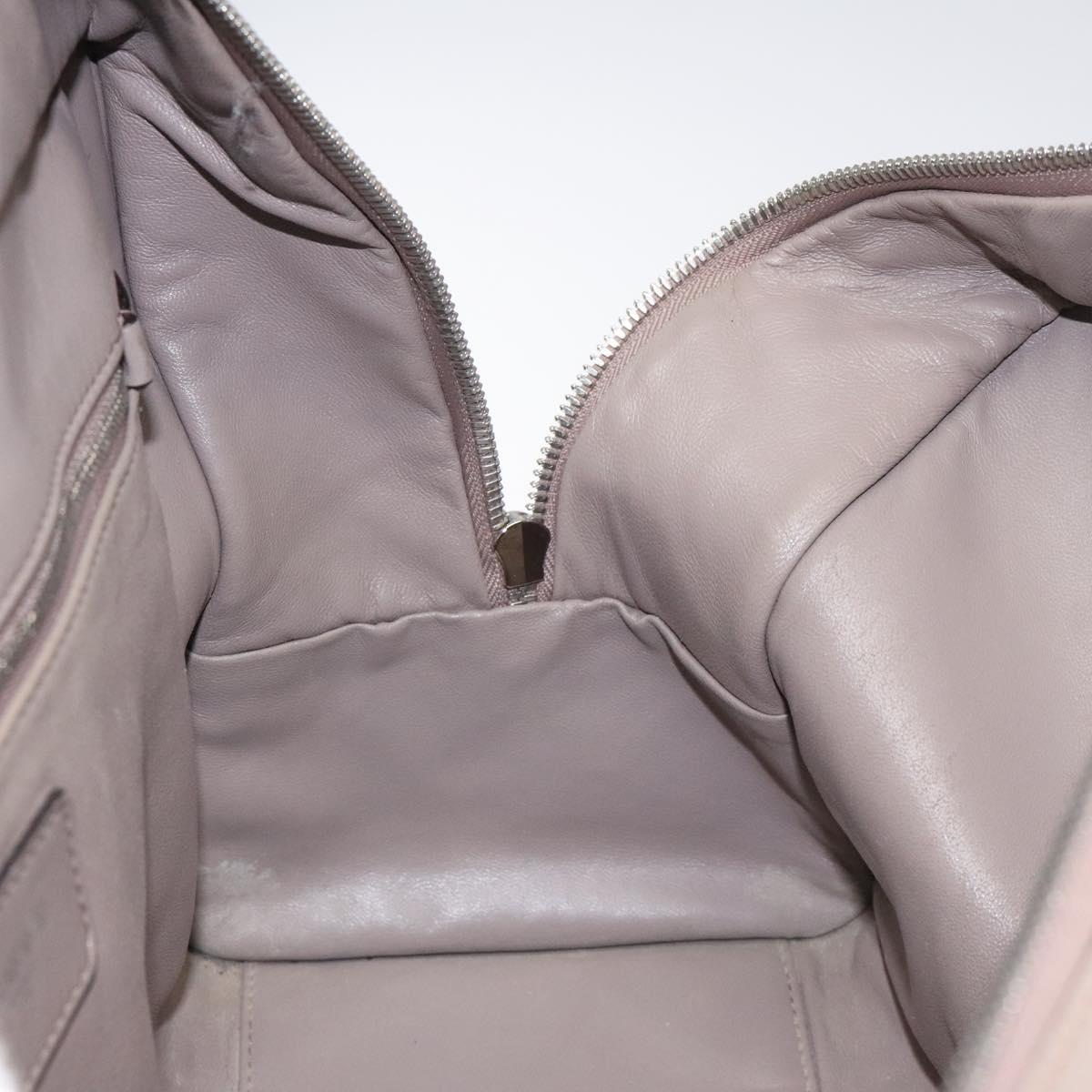 LOEWE Anagram Amazona 36 Hand Bag Leather Beige Silver Auth ep8171