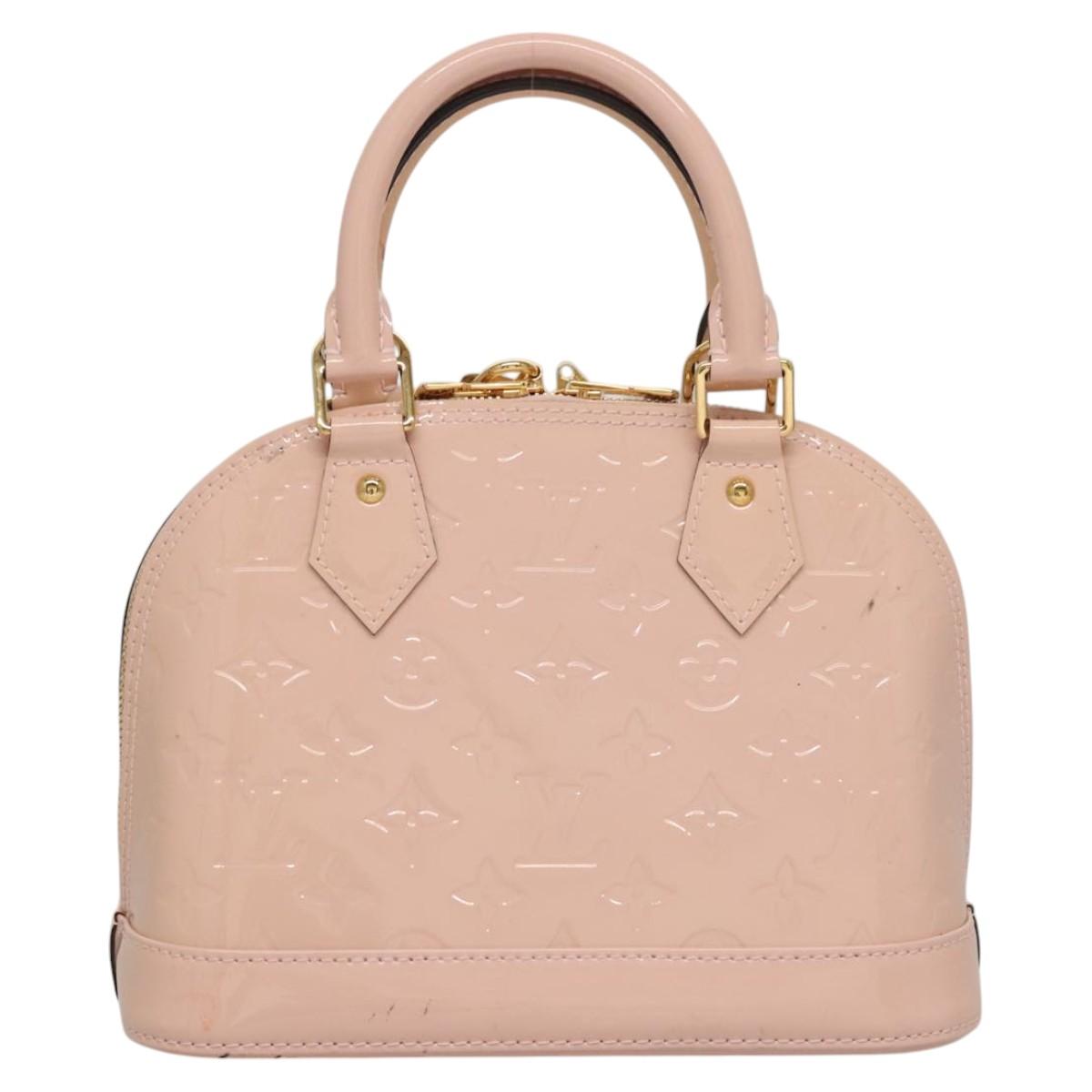 LOUIS VUITTON Vernis Alma BB Hand Bag 2way Pink Rose valerine M50415 Auth ep8196