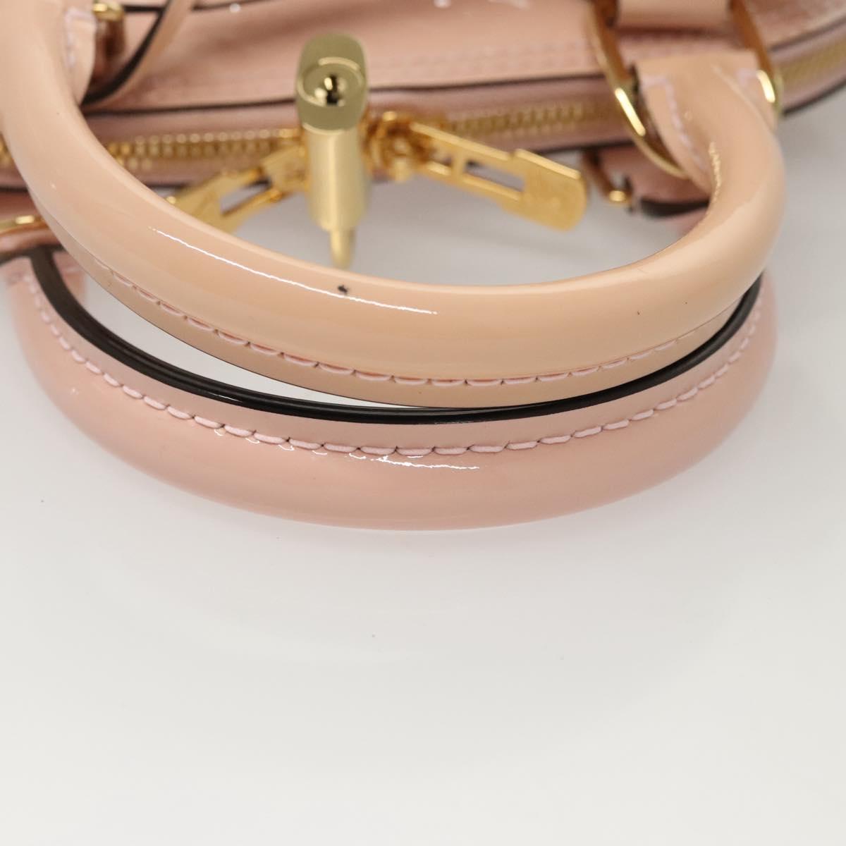 LOUIS VUITTON Vernis Alma BB Hand Bag 2way Pink Rose valerine M50415 Auth ep8196