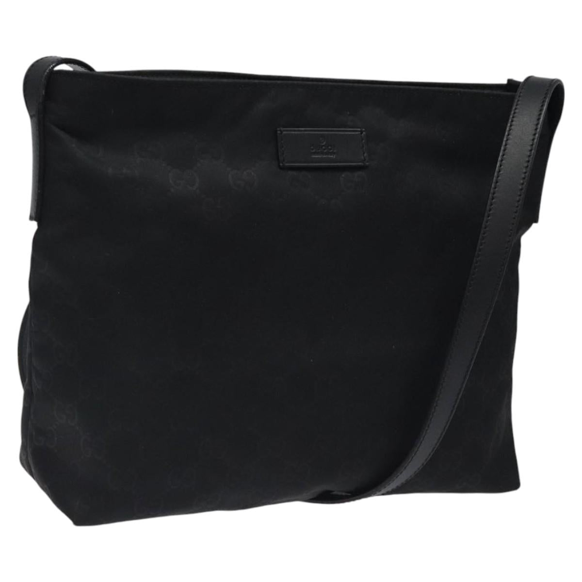 GUCCI GG Canvas Shoulder Bag Nylon Black 314529 Auth ep8197
