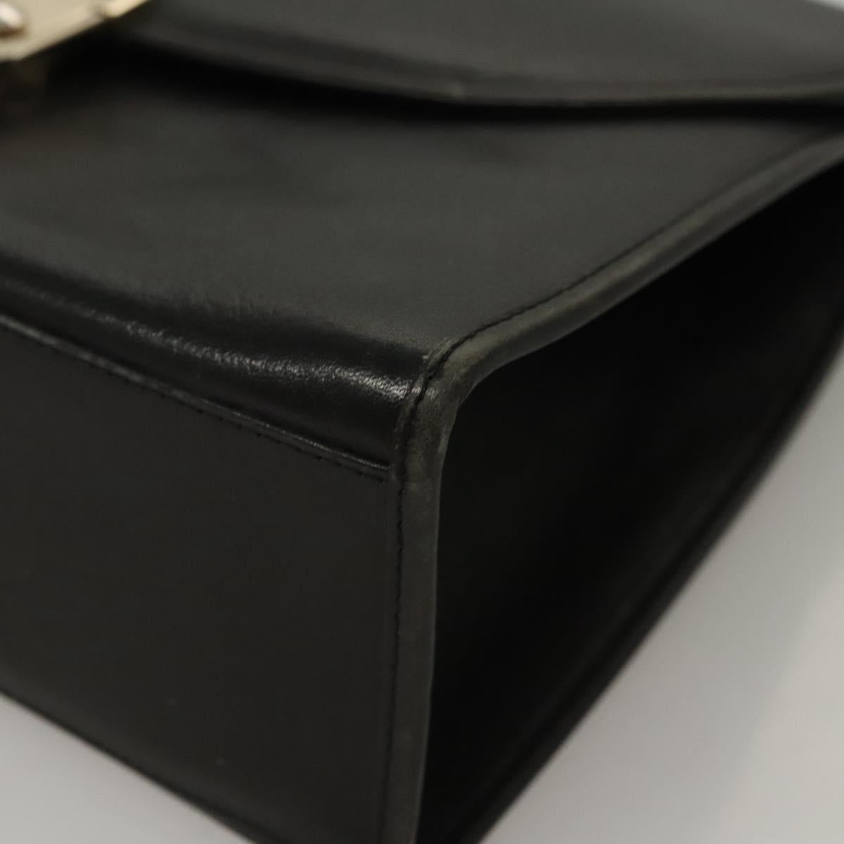 Burberrys Hand Bag Leather 2way Black Auth ep8214