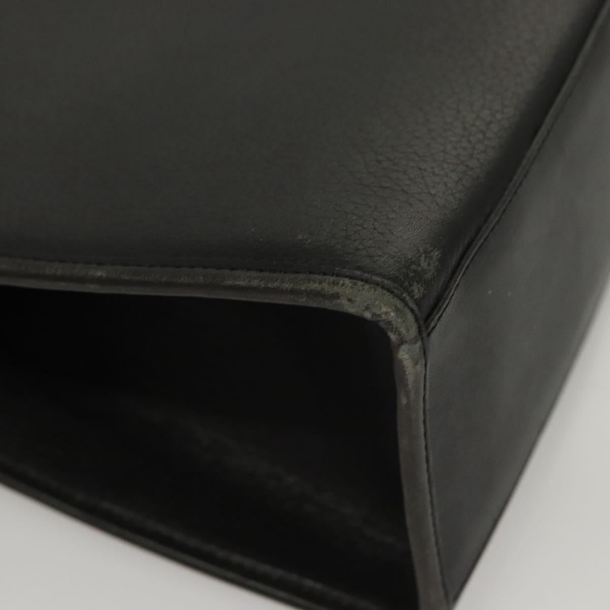 Burberrys Hand Bag Leather 2way Black Auth ep8214