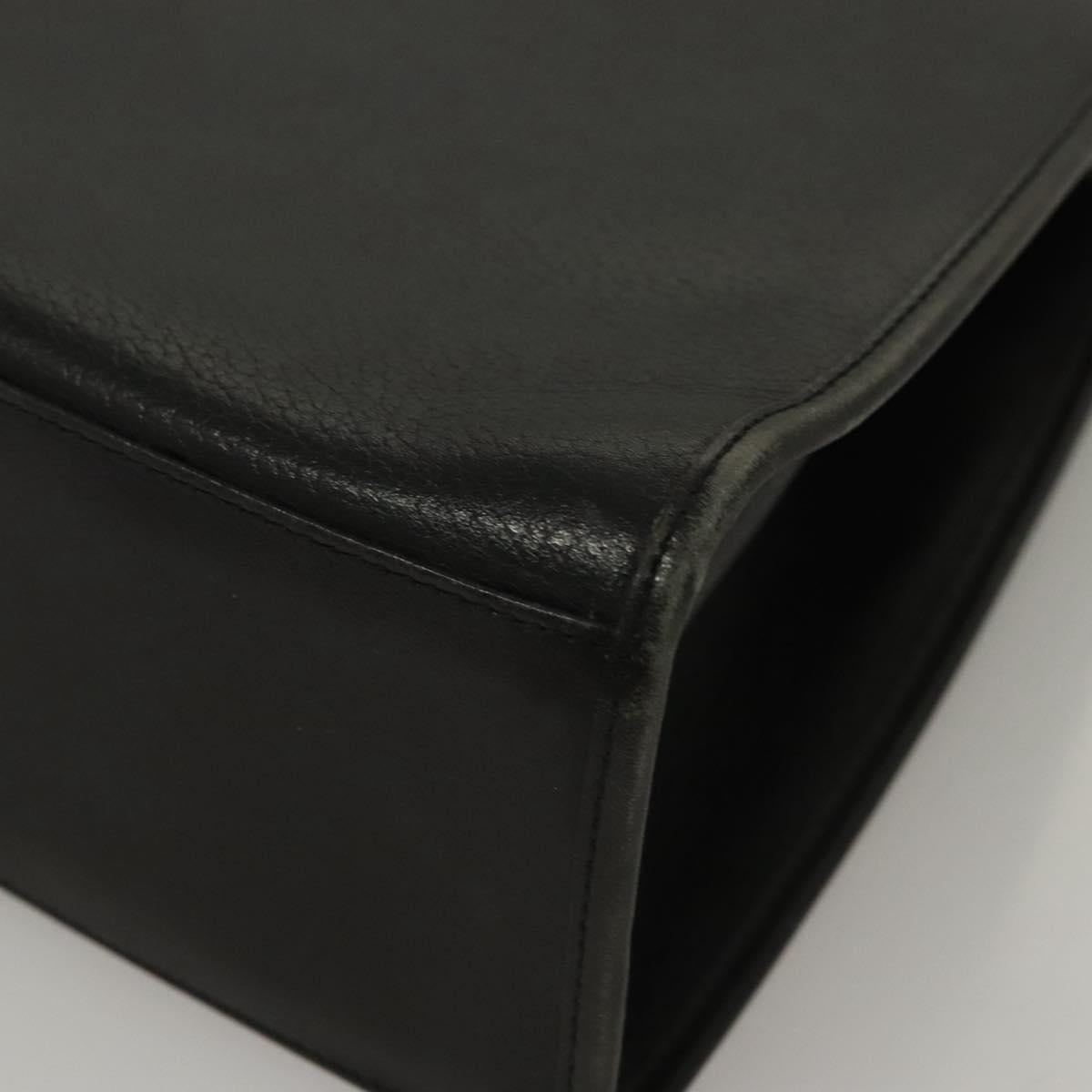 Burberrys Hand Bag Leather 2way Black Auth ep8214