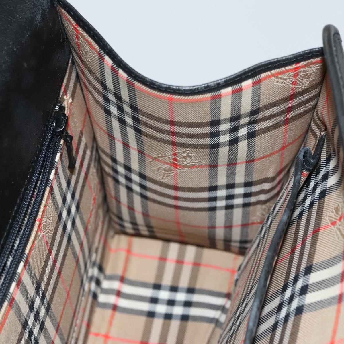 Burberrys Hand Bag Leather 2way Black Auth ep8214