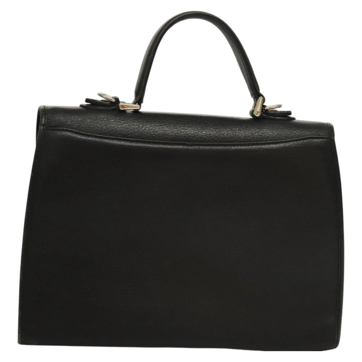 Burberrys Hand Bag Leather 2way Black Auth ep8214