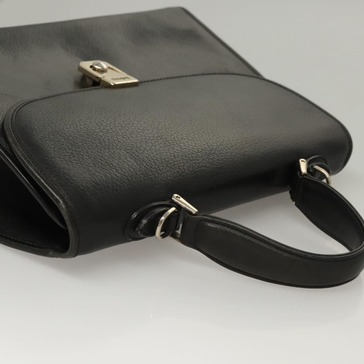 Burberrys Hand Bag Leather 2way Black Auth ep8214