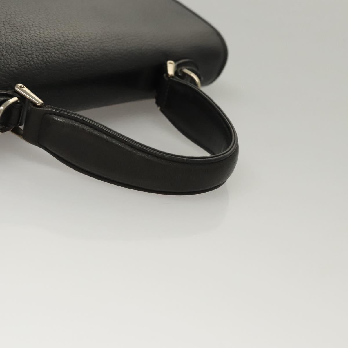 Burberrys Hand Bag Leather 2way Black Auth ep8214