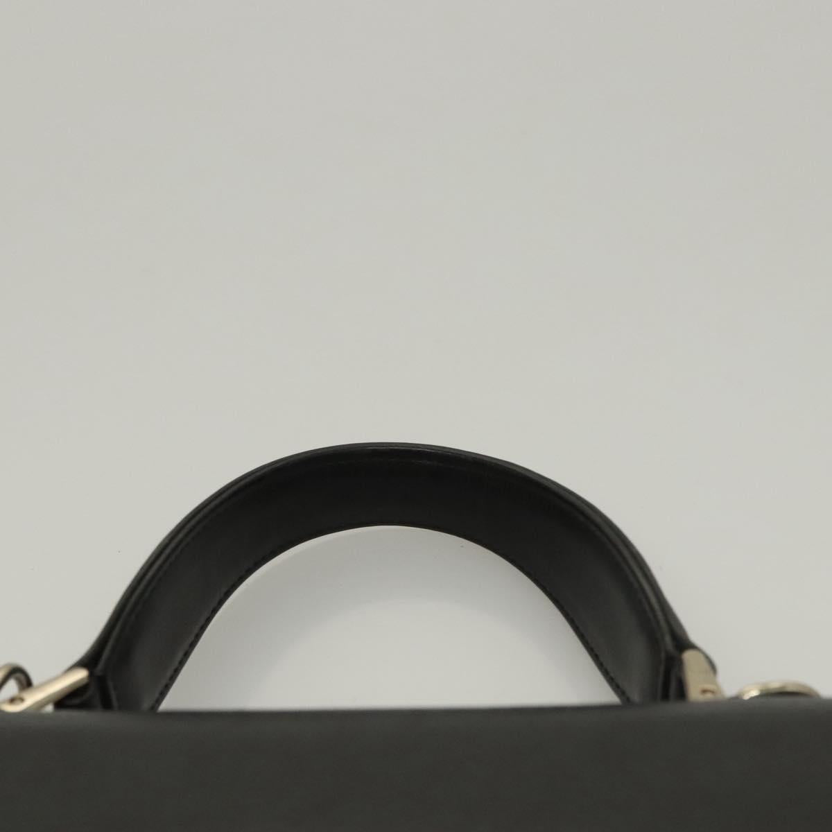 Burberrys Hand Bag Leather 2way Black Auth ep8214