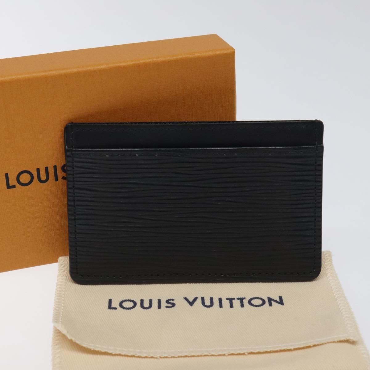 LOUIS VUITTON Epi Porte Cartes Simple Card Case Black M63512 LV Auth ep8221V