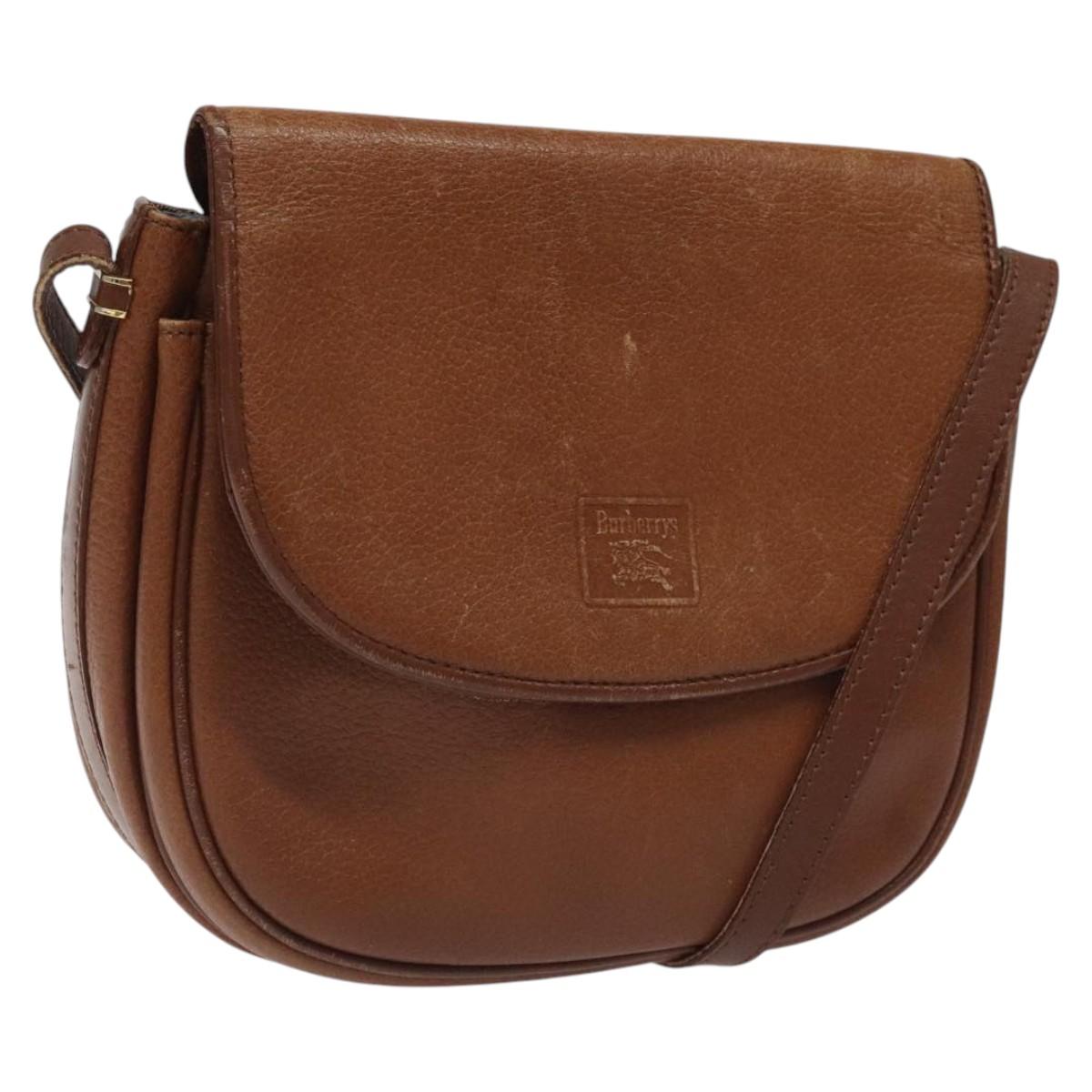 Burberrys Shoulder Bag Leather Brown Auth ep8223