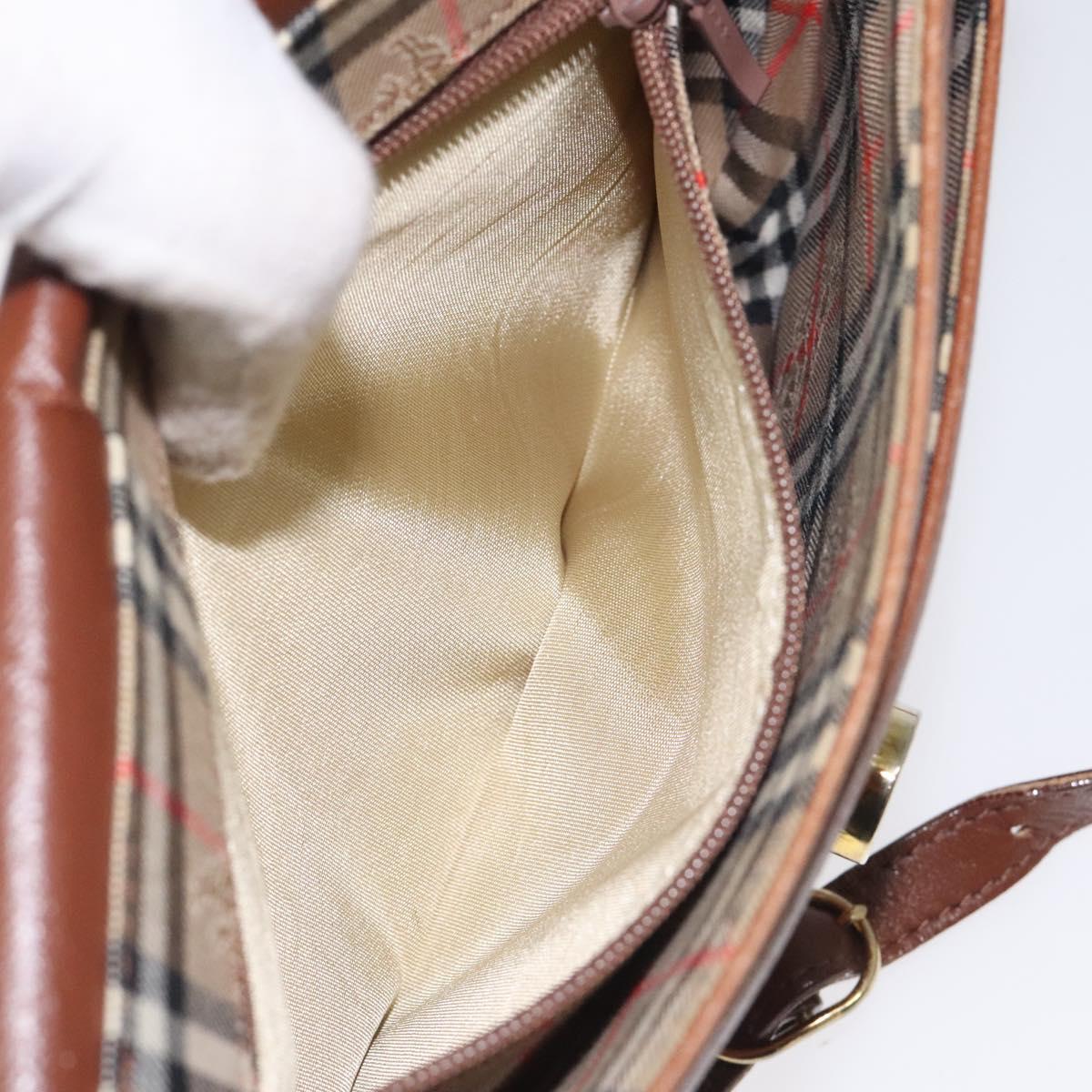 Burberrys Shoulder Bag Leather Brown Auth ep8223