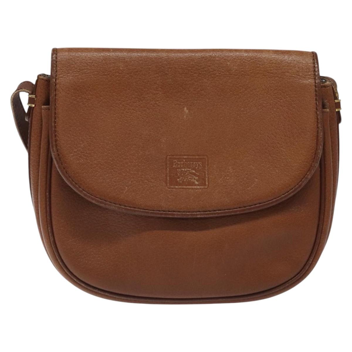 Burberrys Shoulder Bag Leather Brown Auth ep8223