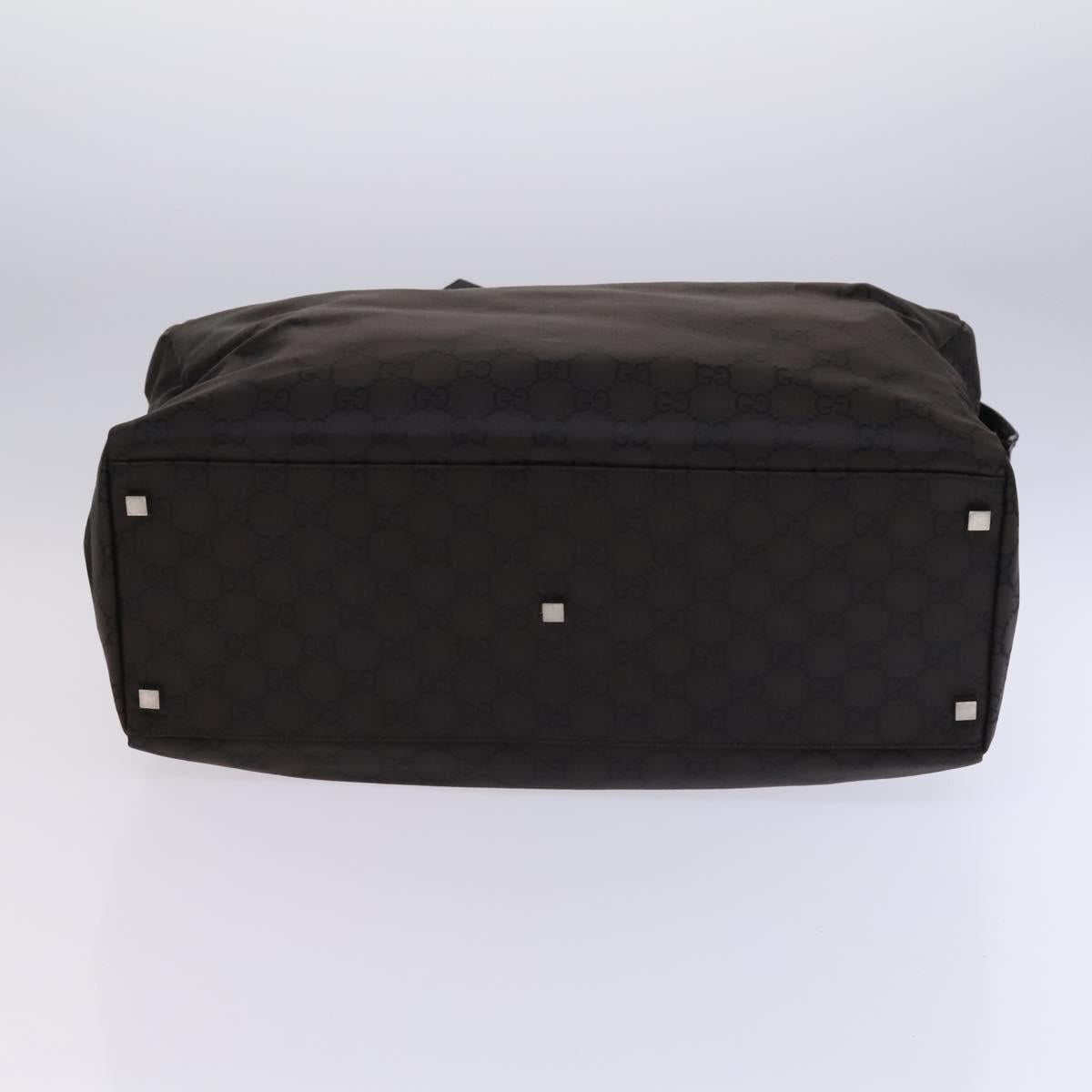 GUCCI GG Canvas Boston Bag Nylon Brown Silver 012 0381 08 Auth ep8226