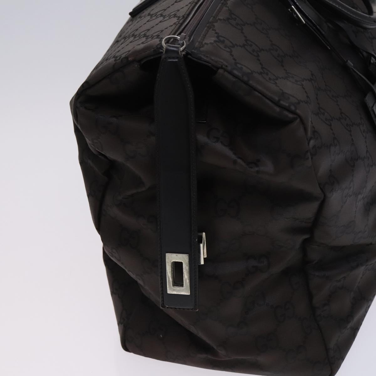 GUCCI GG Canvas Boston Bag Nylon Brown Silver 012 0381 08 Auth ep8226