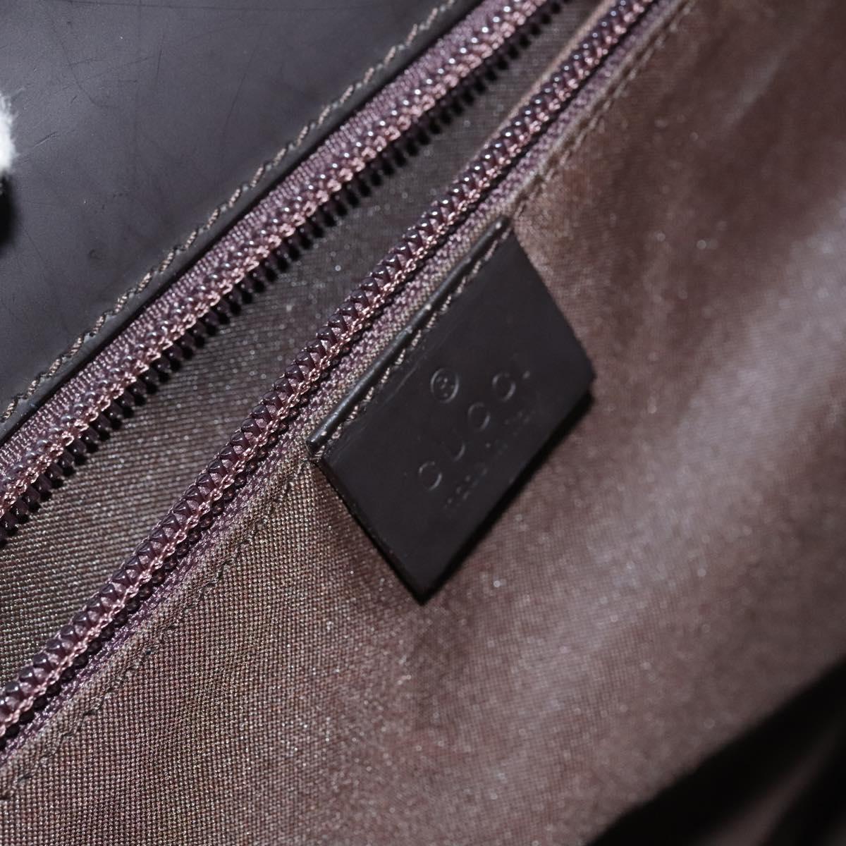 GUCCI GG Canvas Boston Bag Nylon Brown Silver 012 0381 08 Auth ep8226