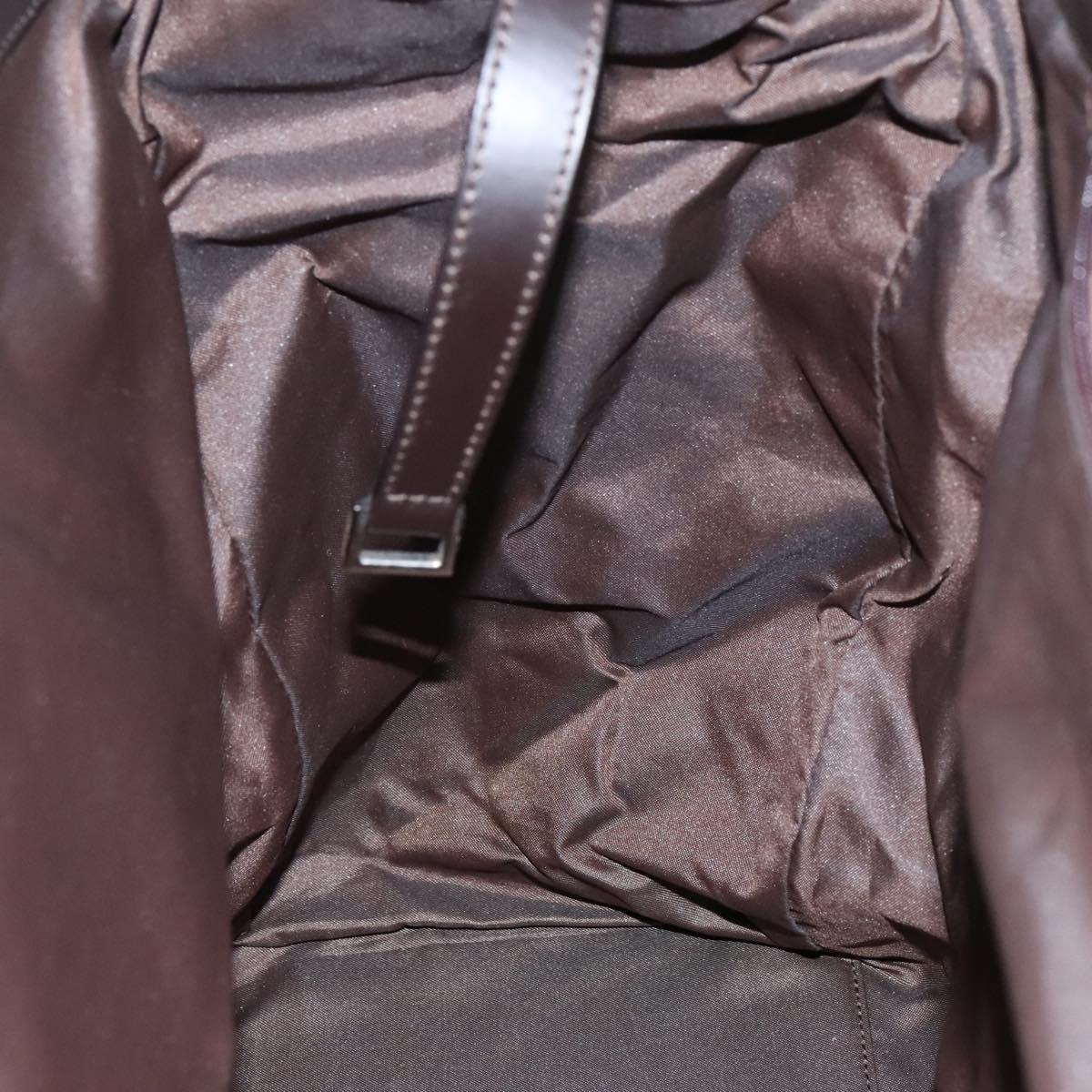 GUCCI GG Canvas Boston Bag Nylon Brown Silver 012 0381 08 Auth ep8226