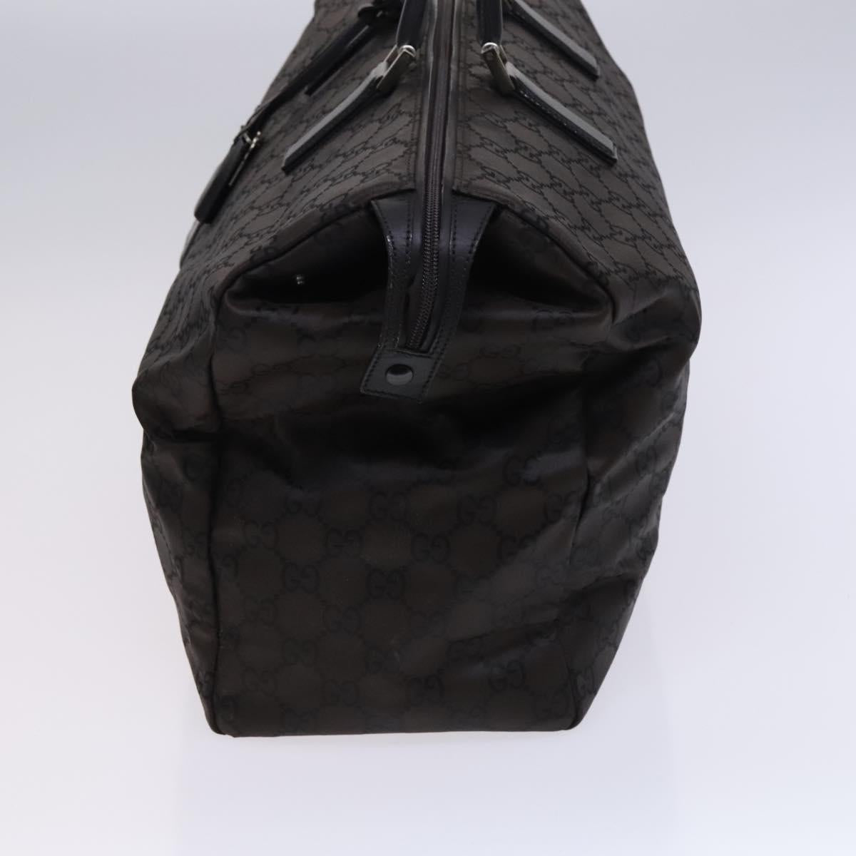 GUCCI GG Canvas Boston Bag Nylon Brown Silver 012 0381 08 Auth ep8226