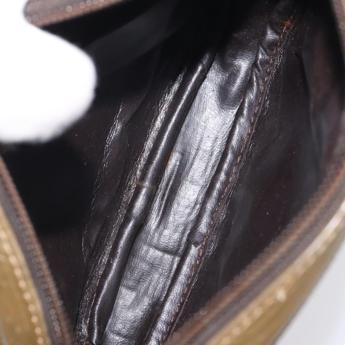 FENDI Zucchino Canvas Shoulder Bag Brown Auth ep8229