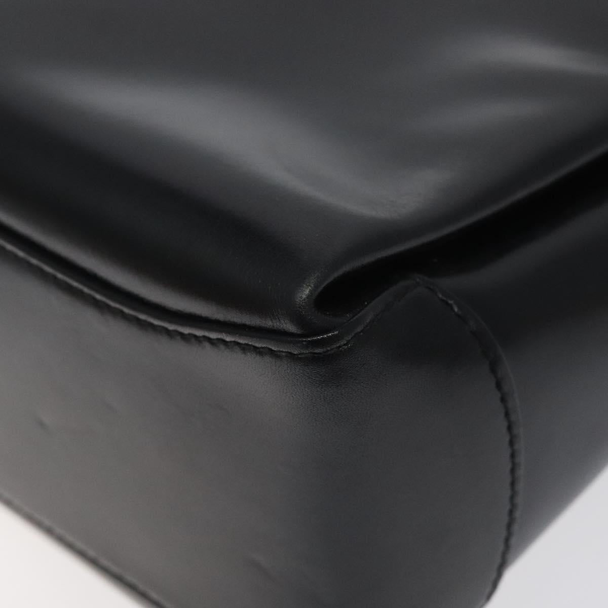 GUCCI Hand Bag Leather Black Gold 000 2048 0175 Auth ep8231