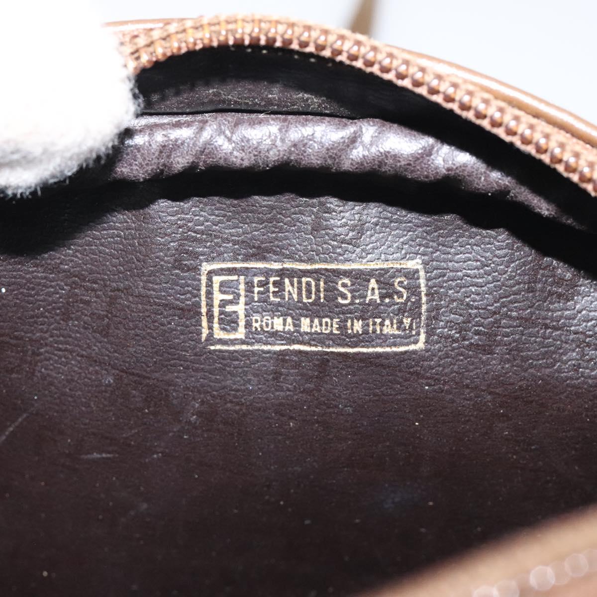 FENDI Zucchino Canvas Shoulder Bag Beige Auth ep8232