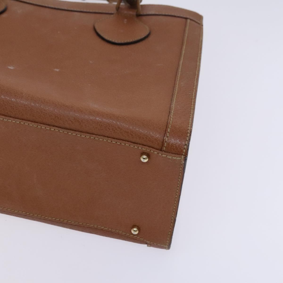 GUCCI Bamboo Hand Bag Leather 2way Brown Gold 000 122 0290 Auth ep8235