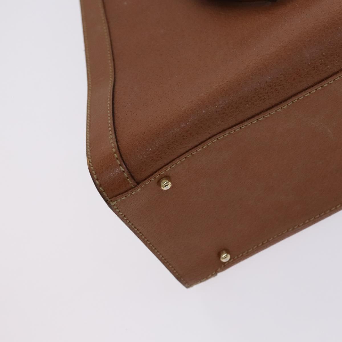GUCCI Bamboo Hand Bag Leather 2way Brown Gold 000 122 0290 Auth ep8235