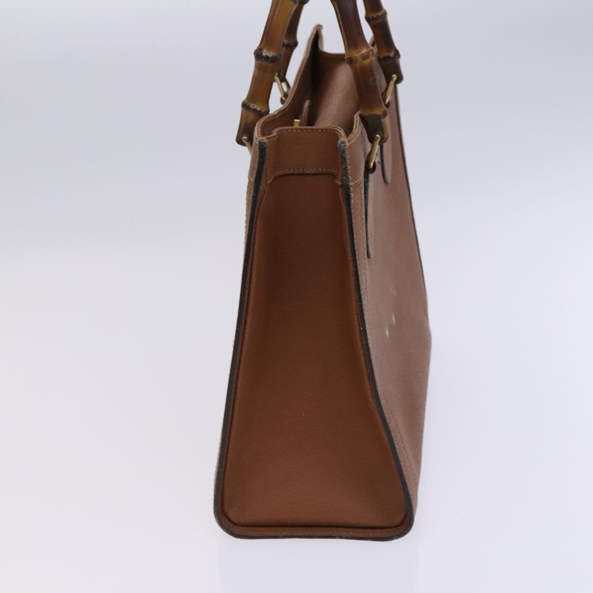 GUCCI Bamboo Hand Bag Leather 2way Brown Gold 000 122 0290 Auth ep8235