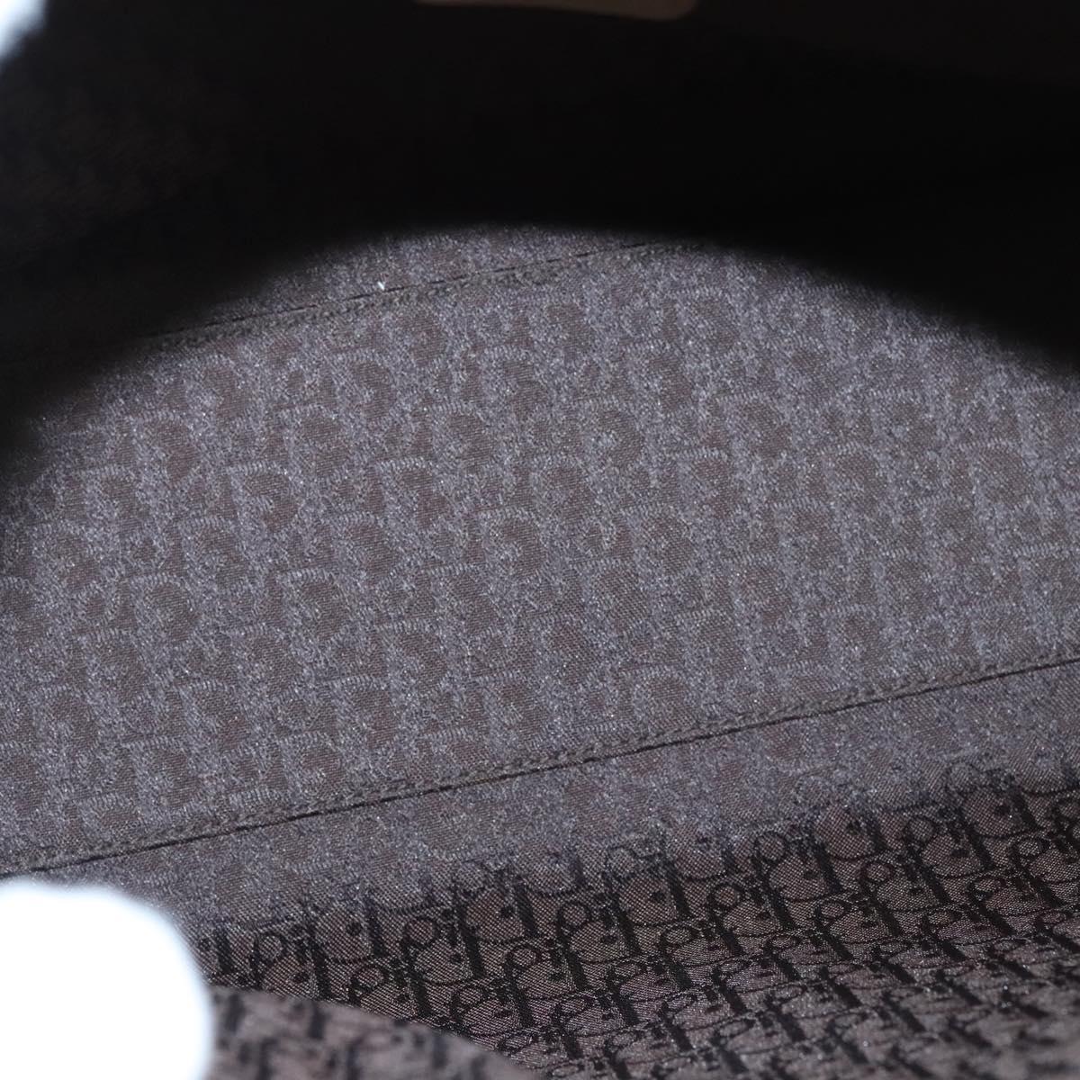 Christian Dior Canage Hand Bag Suede 2way Beige Silver Auth ep8239