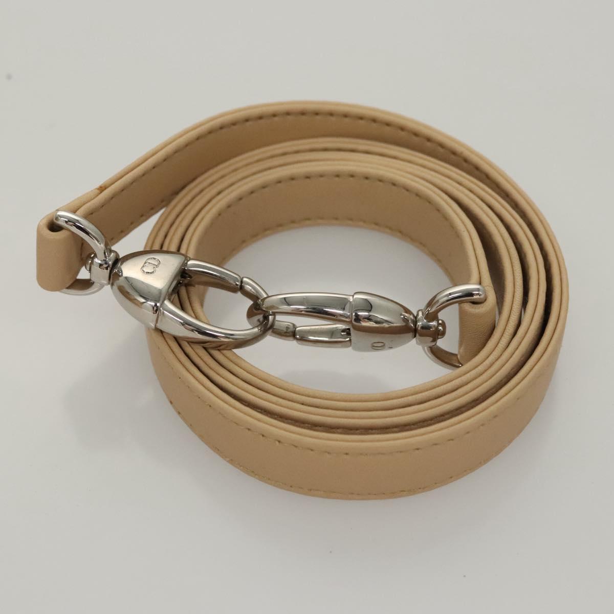 Christian Dior Canage Hand Bag Suede 2way Beige Silver Auth ep8239