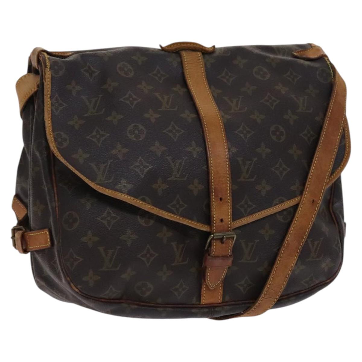 LOUIS VUITTON Monogram Saumur 35 Shoulder Bag M42254 LV Auth ep8253