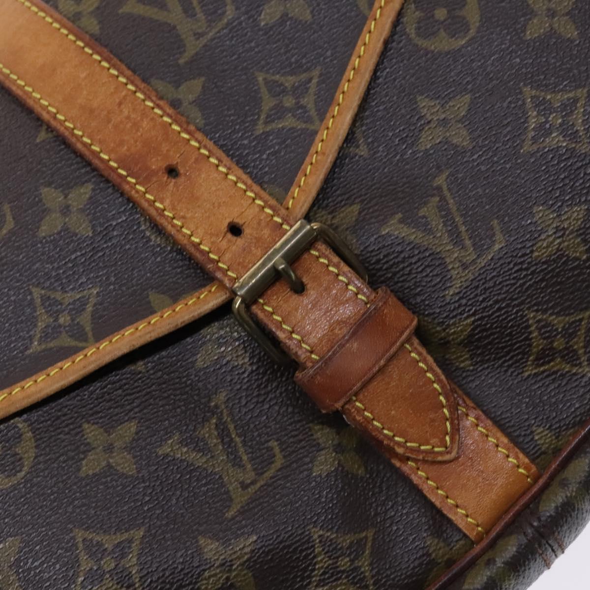 LOUIS VUITTON Monogram Saumur 35 Shoulder Bag M42254 LV Auth ep8253