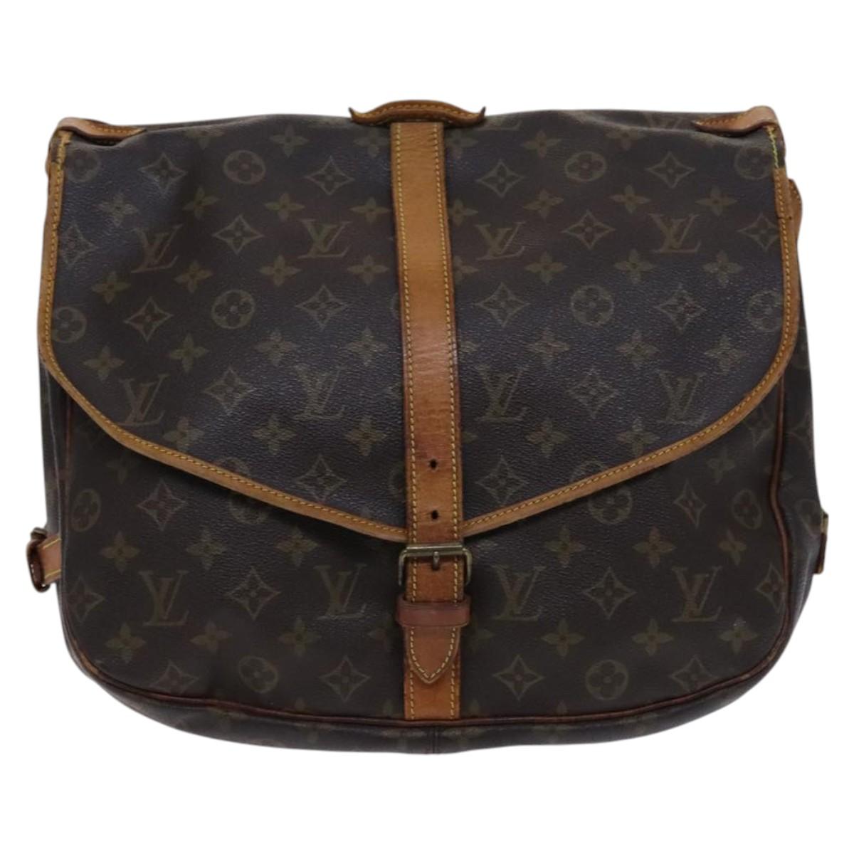 LOUIS VUITTON Monogram Saumur 35 Shoulder Bag M42254 LV Auth ep8253