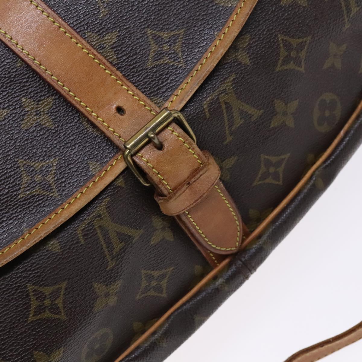 LOUIS VUITTON Monogram Saumur 35 Shoulder Bag M42254 LV Auth ep8253