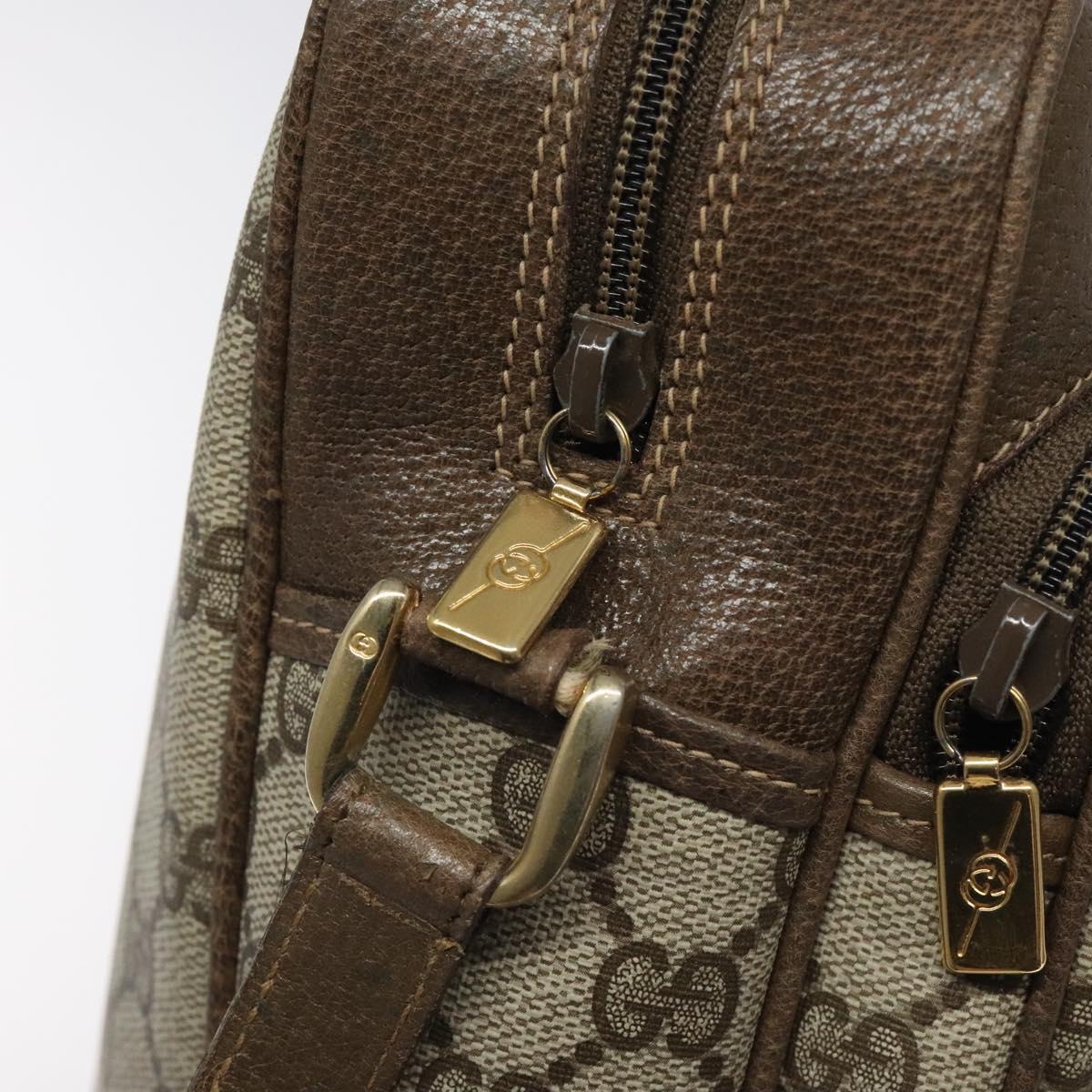 GUCCI GG Supreme Shoulder Bag PVC Beige Auth ep8266