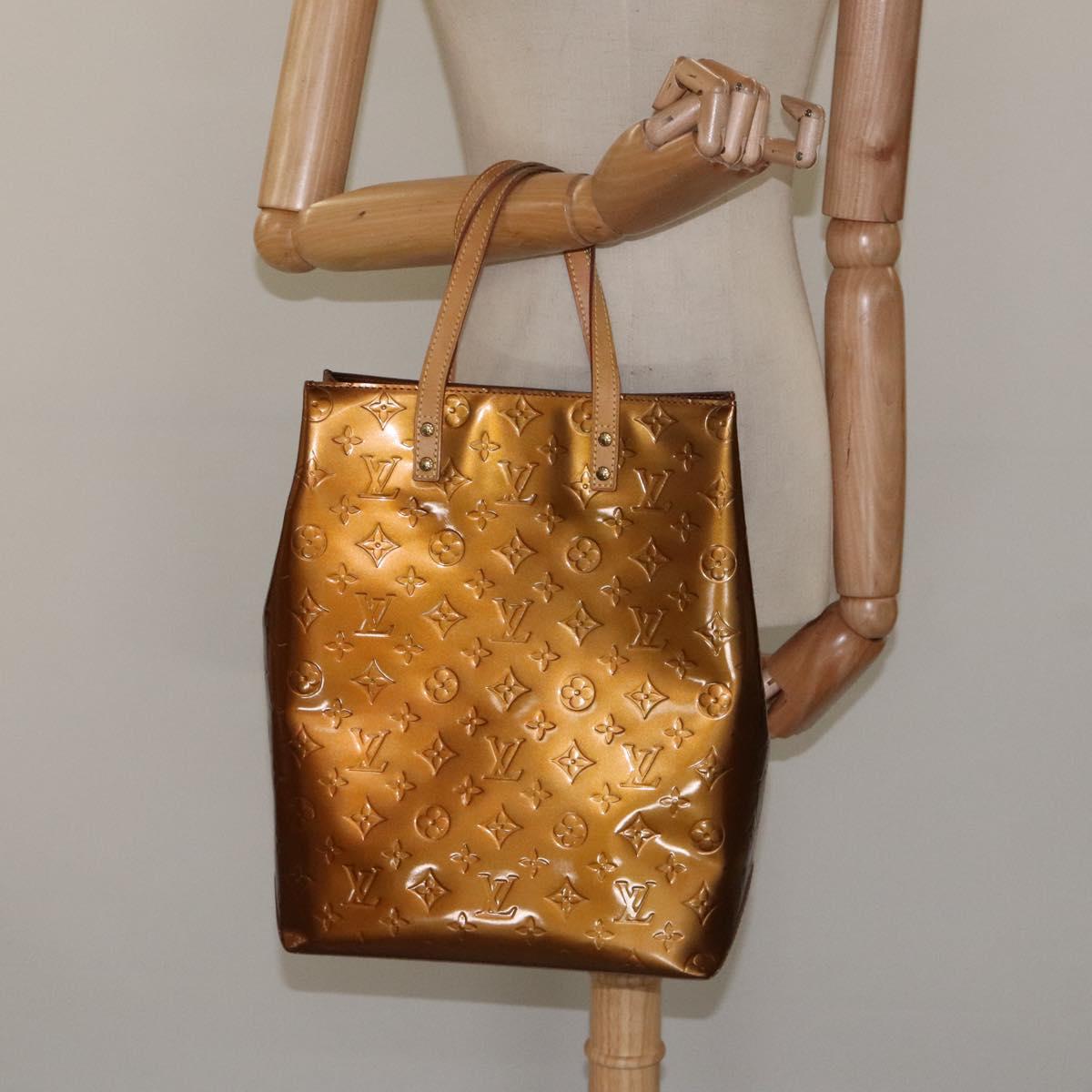 LOUIS VUITTON Monogram Vernis Reade MM Hand Bag Bronze M91143 LV Auth ep8272