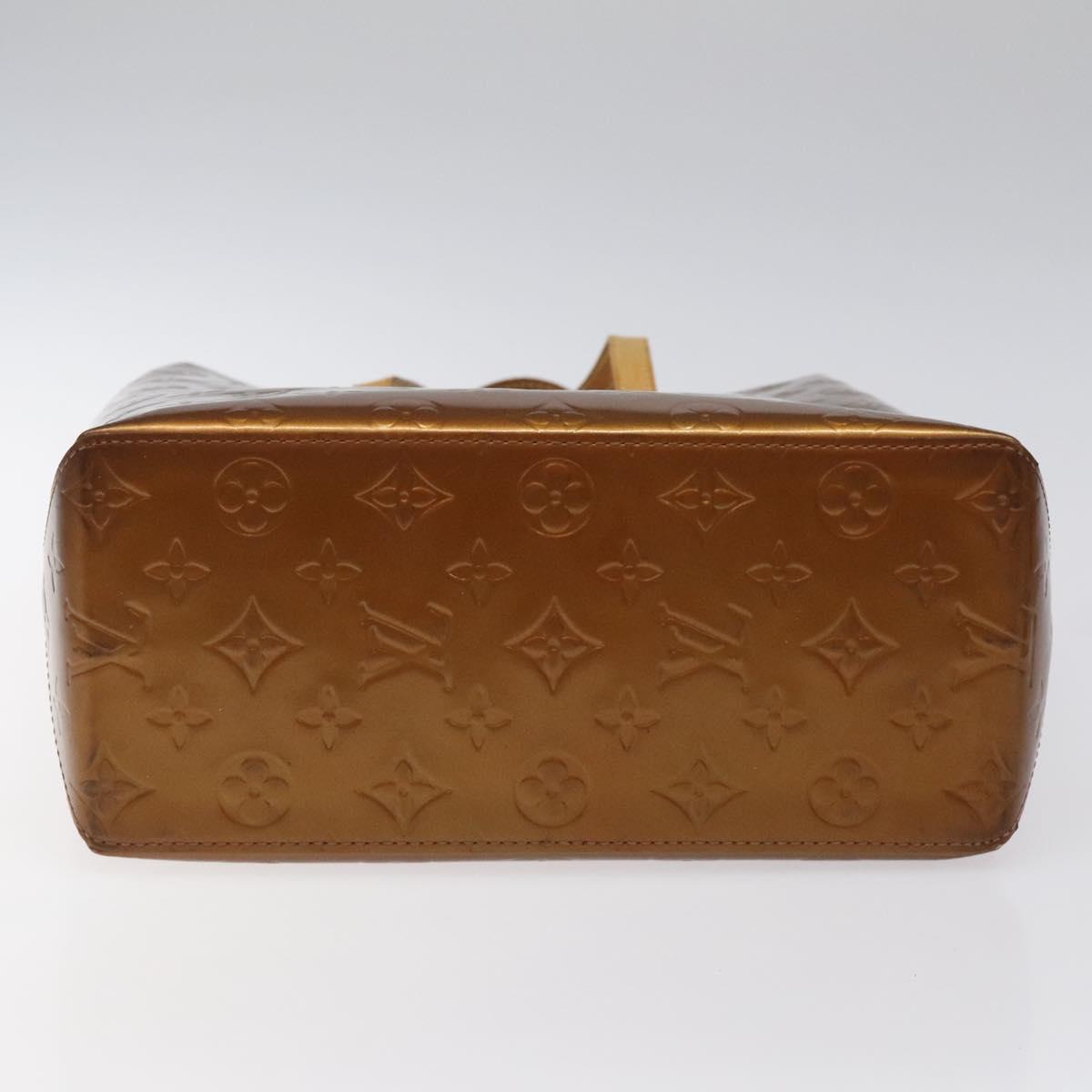 LOUIS VUITTON Monogram Vernis Reade MM Hand Bag Bronze M91143 LV Auth ep8272