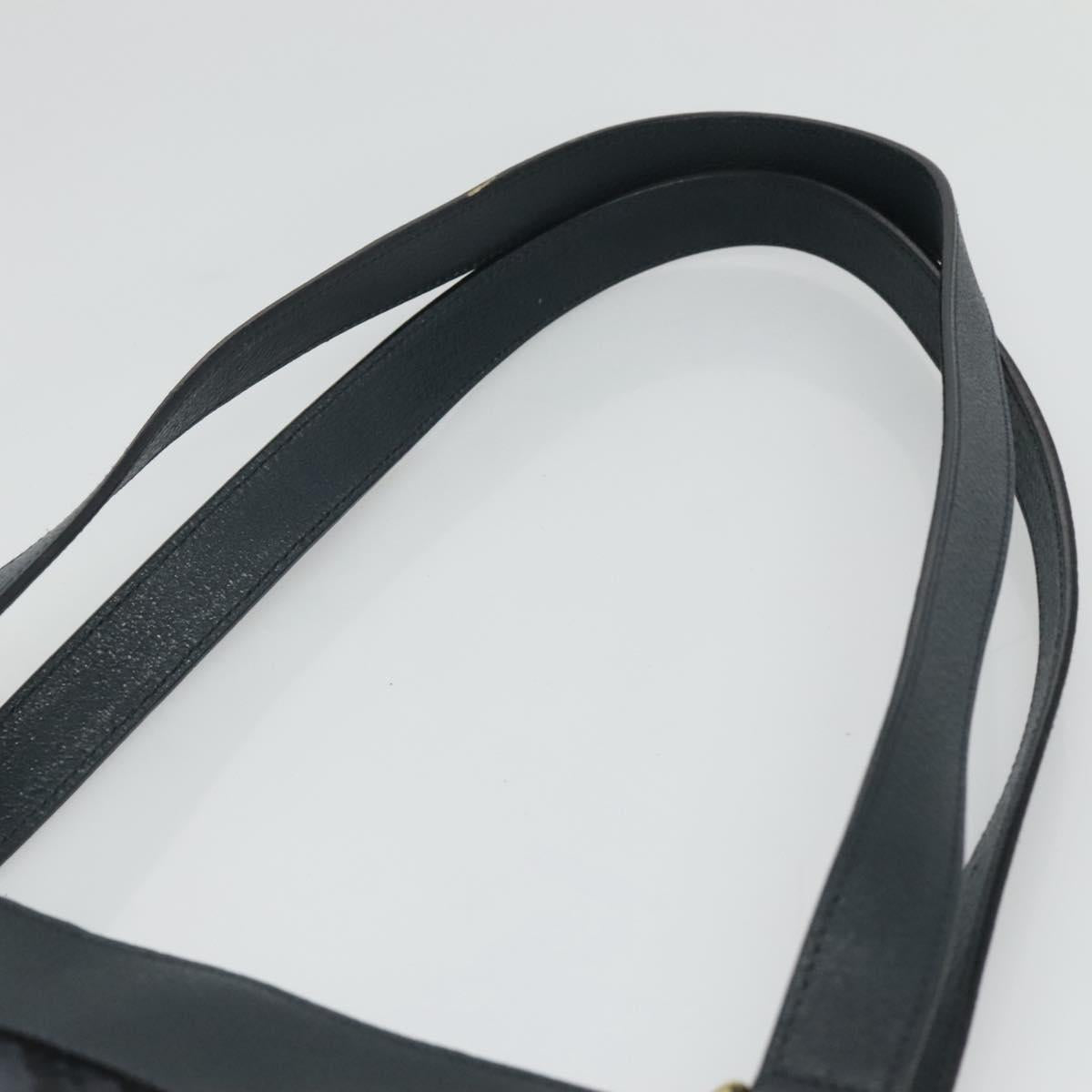 GUCCI Tote Bag Canvas Navy Gold 001 865 1525 Auth ep8277