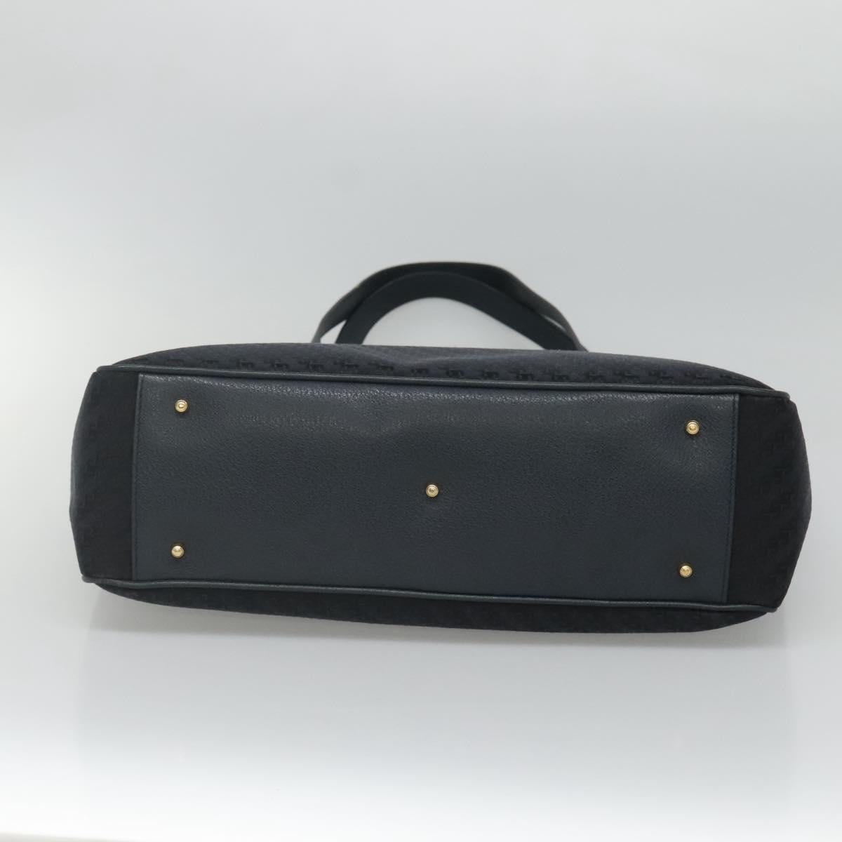 GUCCI Tote Bag Canvas Navy Gold 001 865 1525 Auth ep8277