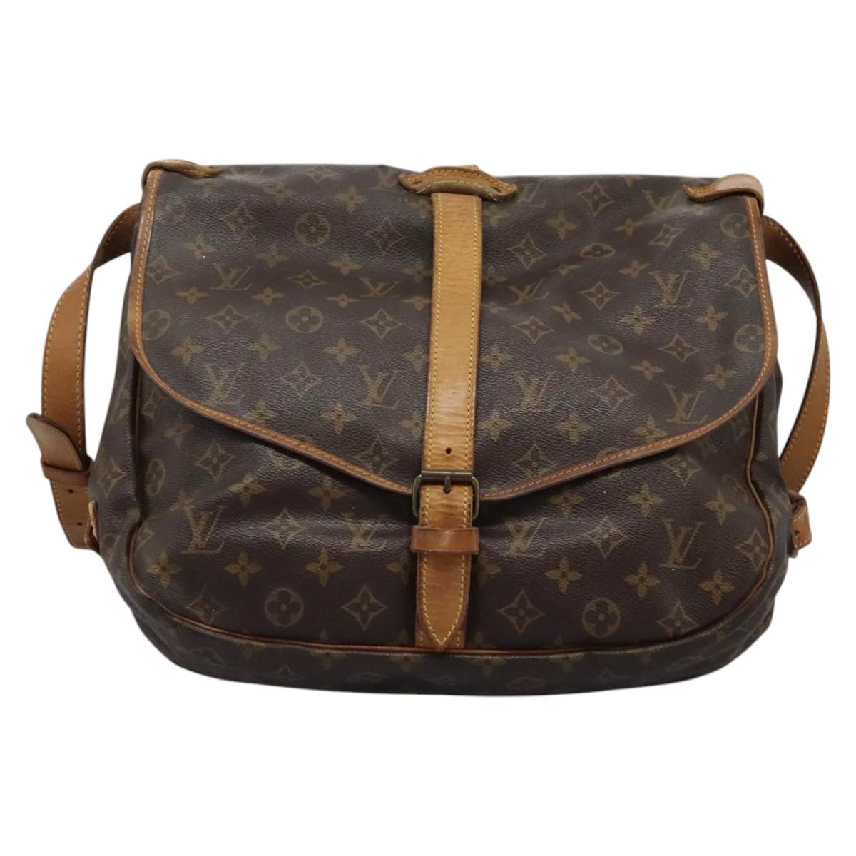 LOUIS VUITTON Monogram Saumur 35 Shoulder Bag M42254 LV Auth ep8310