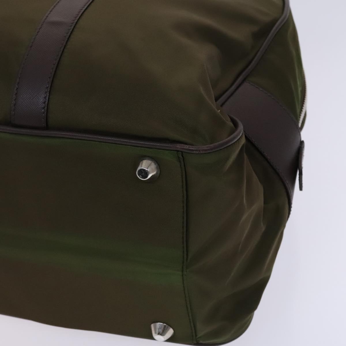 PRADA Boston Bag Nylon Khaki Auth ep8320