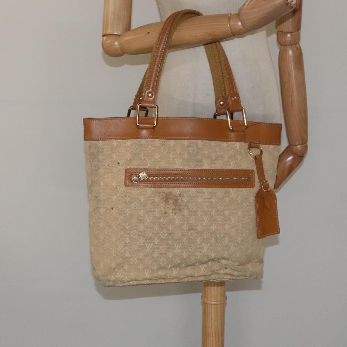 LOUIS VUITTON Monogram Mini Lucille GM Tote Bag Beige M92683 LV Auth ep8323