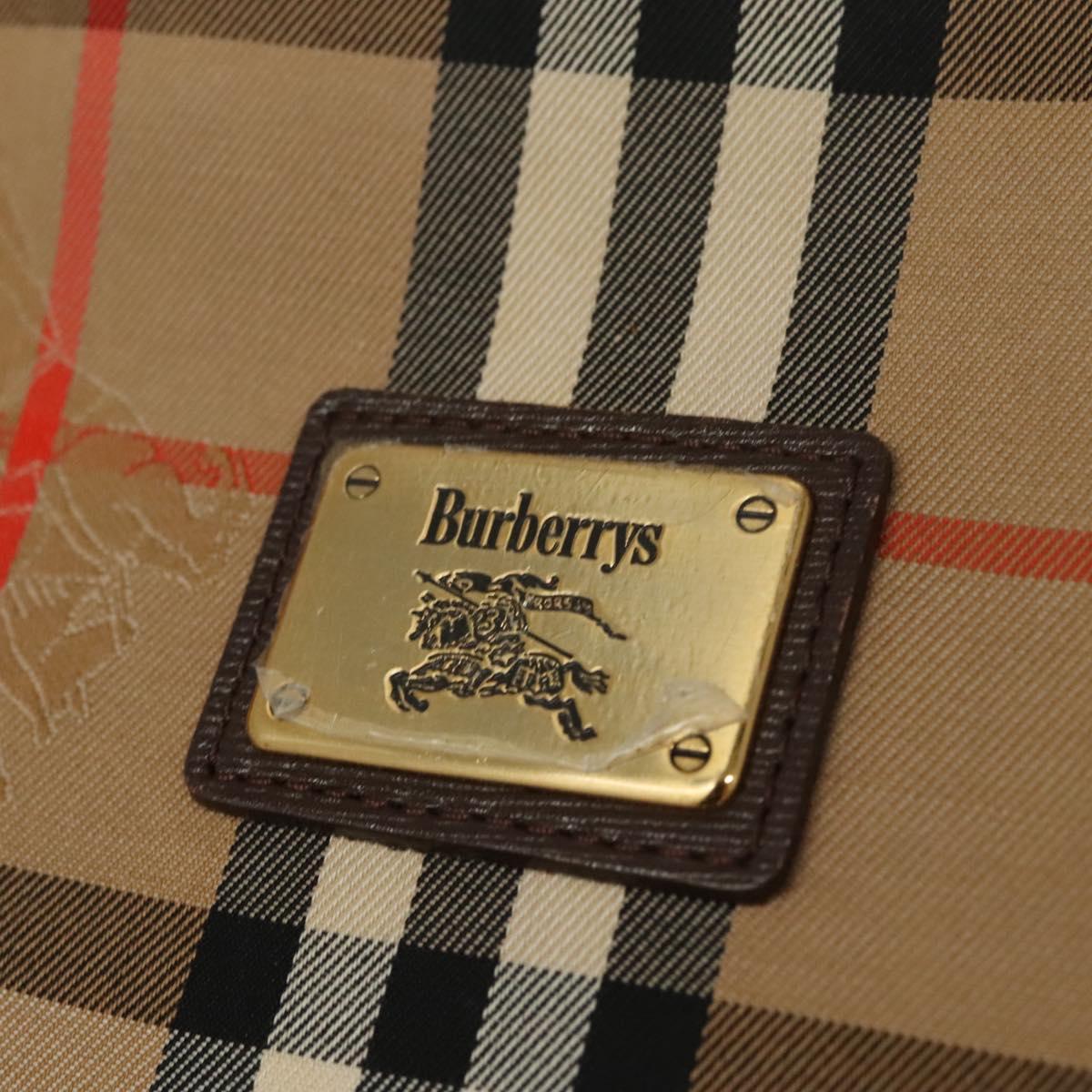 Burberrys Nova Check Tote Bag Canvas Beige Gold Auth ep8331