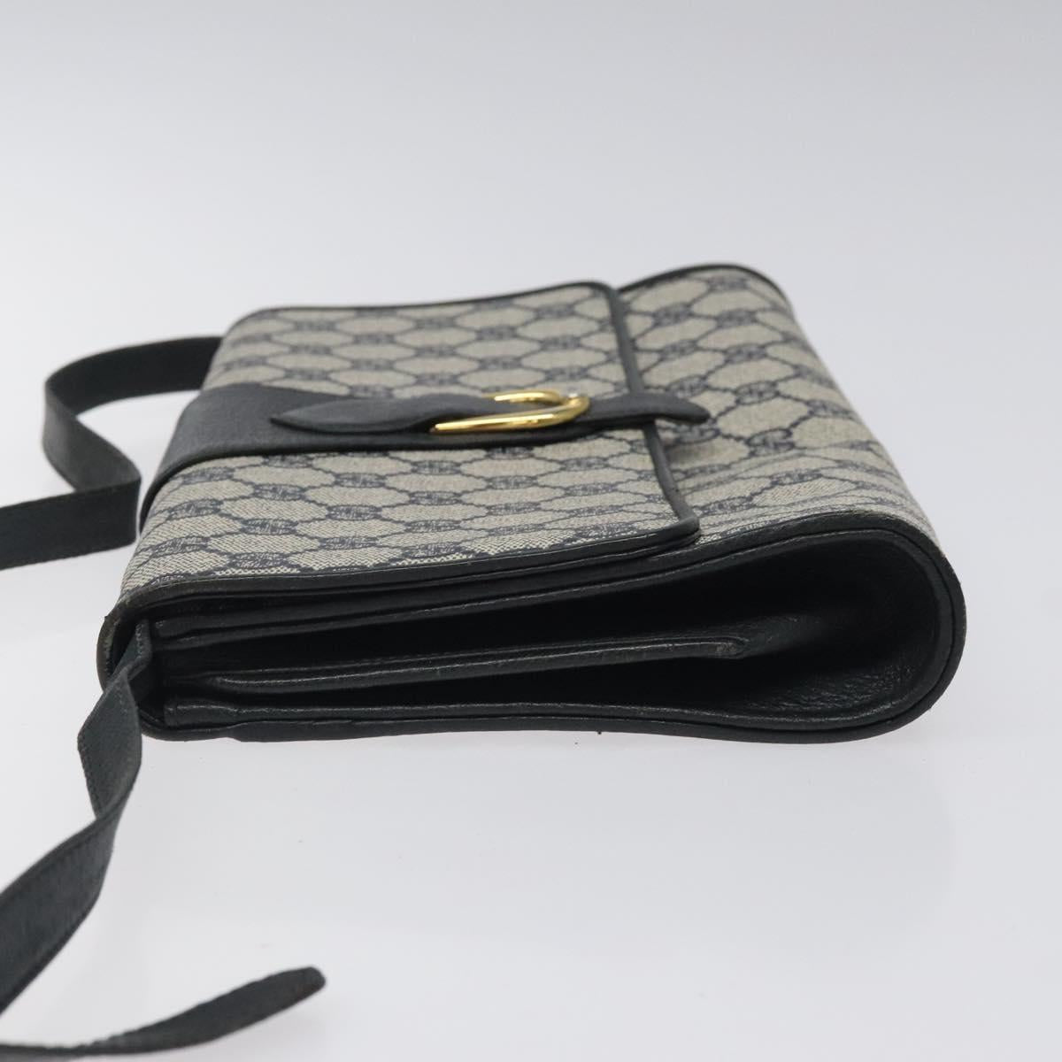 GUCCI GG Supreme Shoulder Bag PVC Navy Gold 904 02 050 Auth ep8341