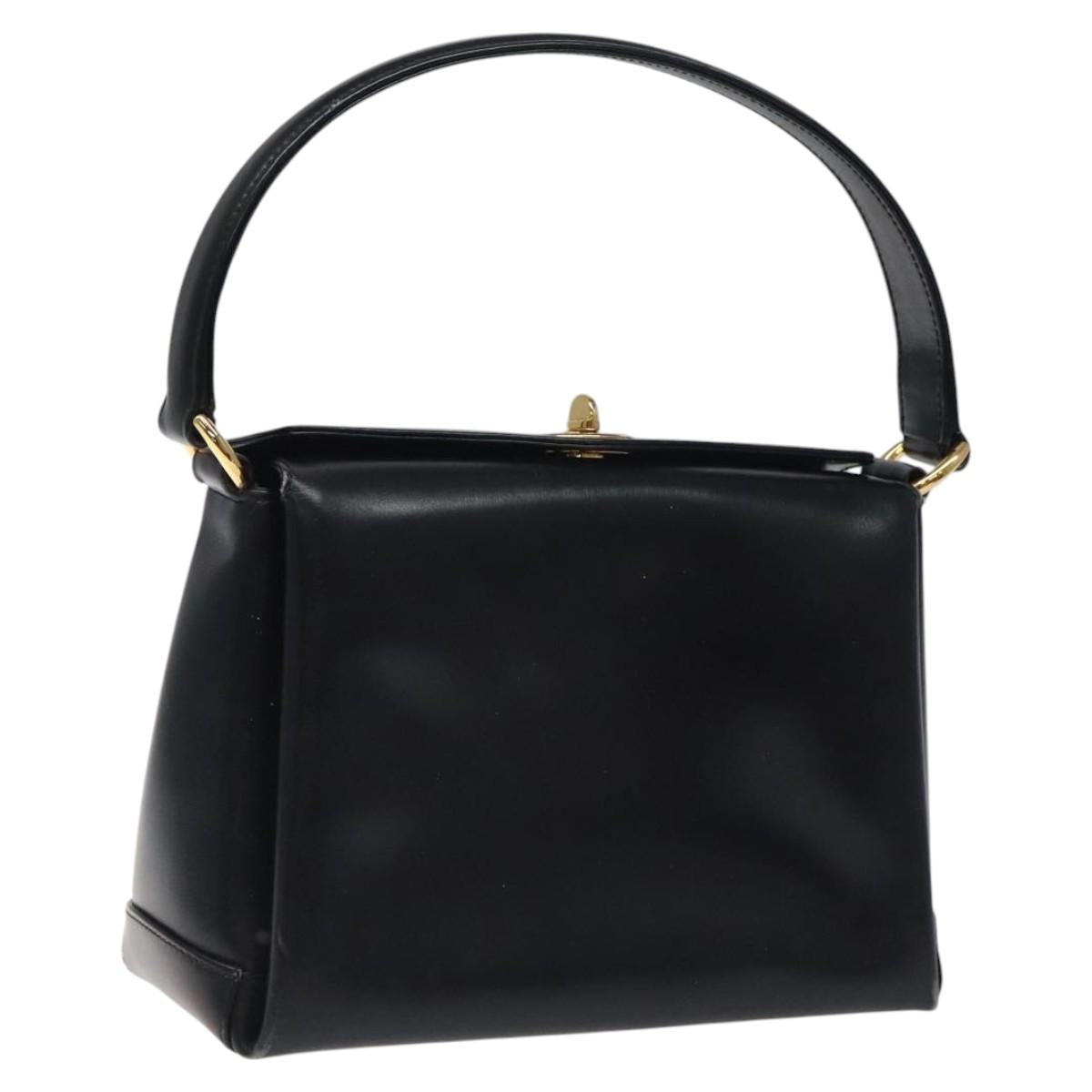 GUCCI Hand Bag Leather Black Gold 000 406 0025 Auth ep8345