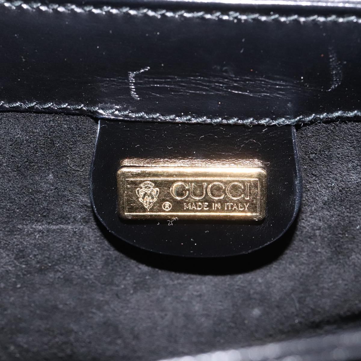 GUCCI Hand Bag Leather Black Gold 000 406 0025 Auth ep8345