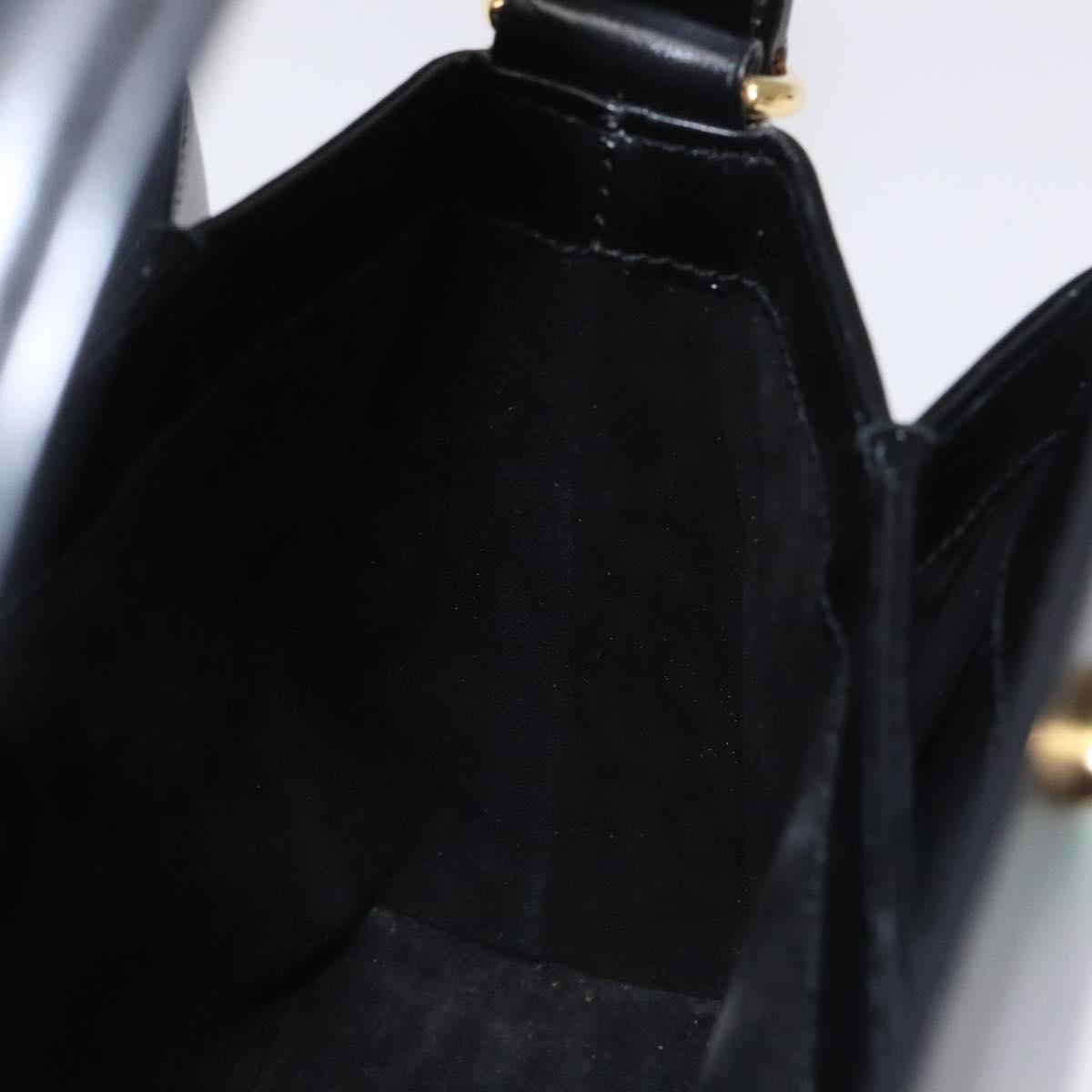 GUCCI Hand Bag Leather Black Gold 000 406 0025 Auth ep8345